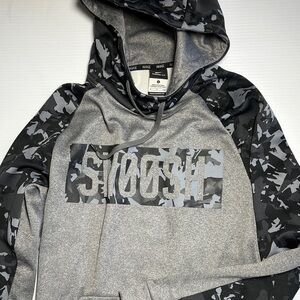 Nike Kids Hoodie - Black and Gray Camo